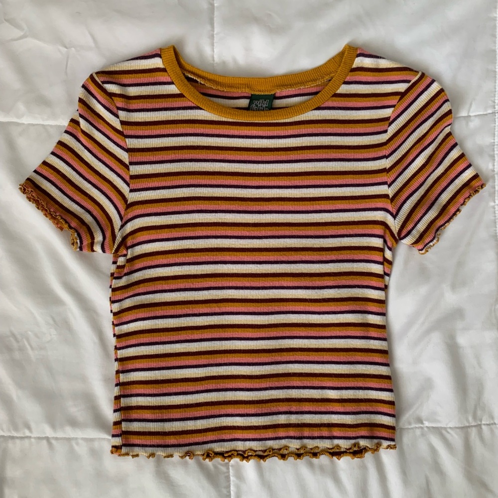 wild fable cropped stripe shirt